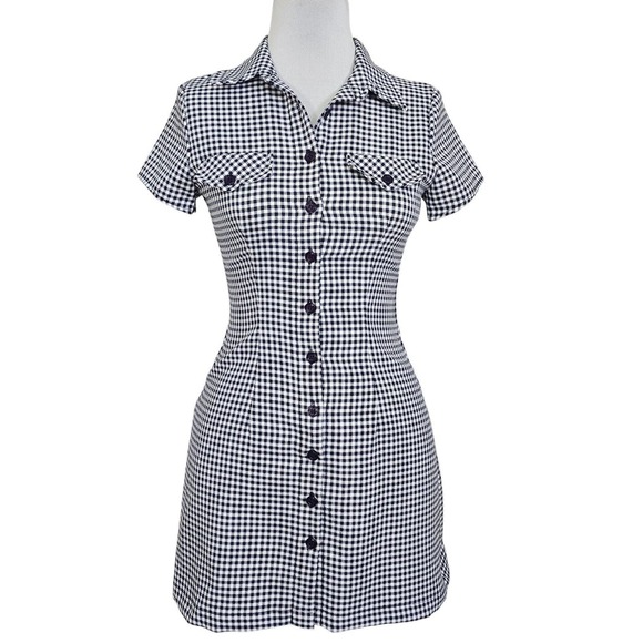 All that Jazz Dresses & Skirts - Vintage 90s Y2k All That Jazz Gingham Mini Dress Mod Shirt Dress Fitted Size M